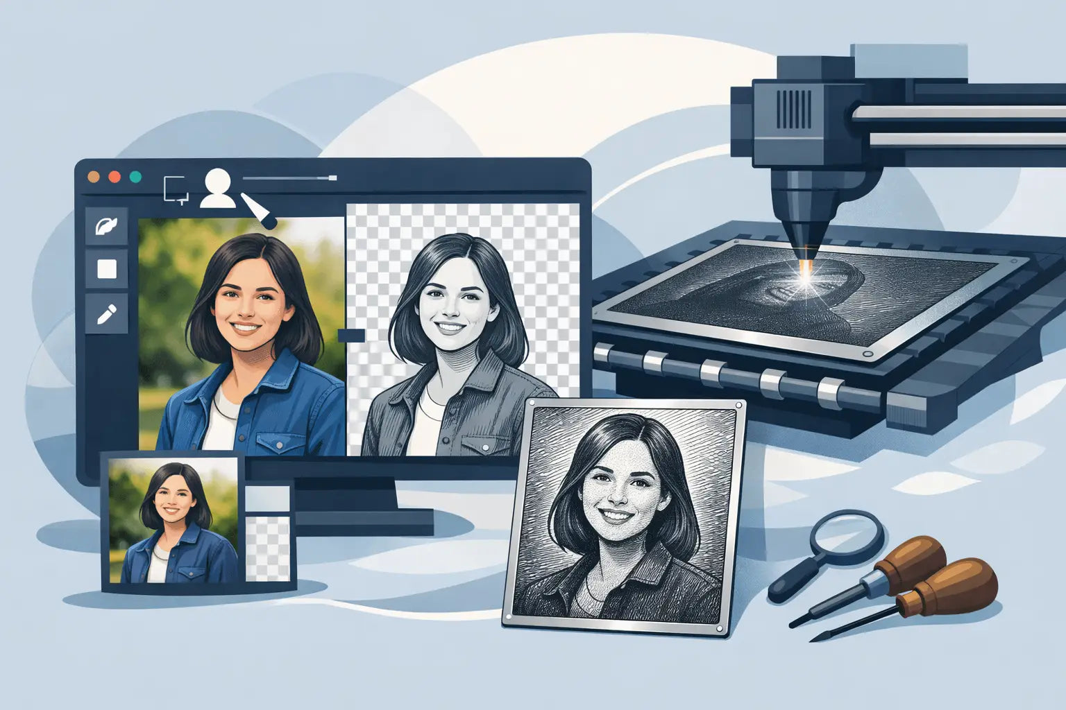 Background Removal for Engraving Photos