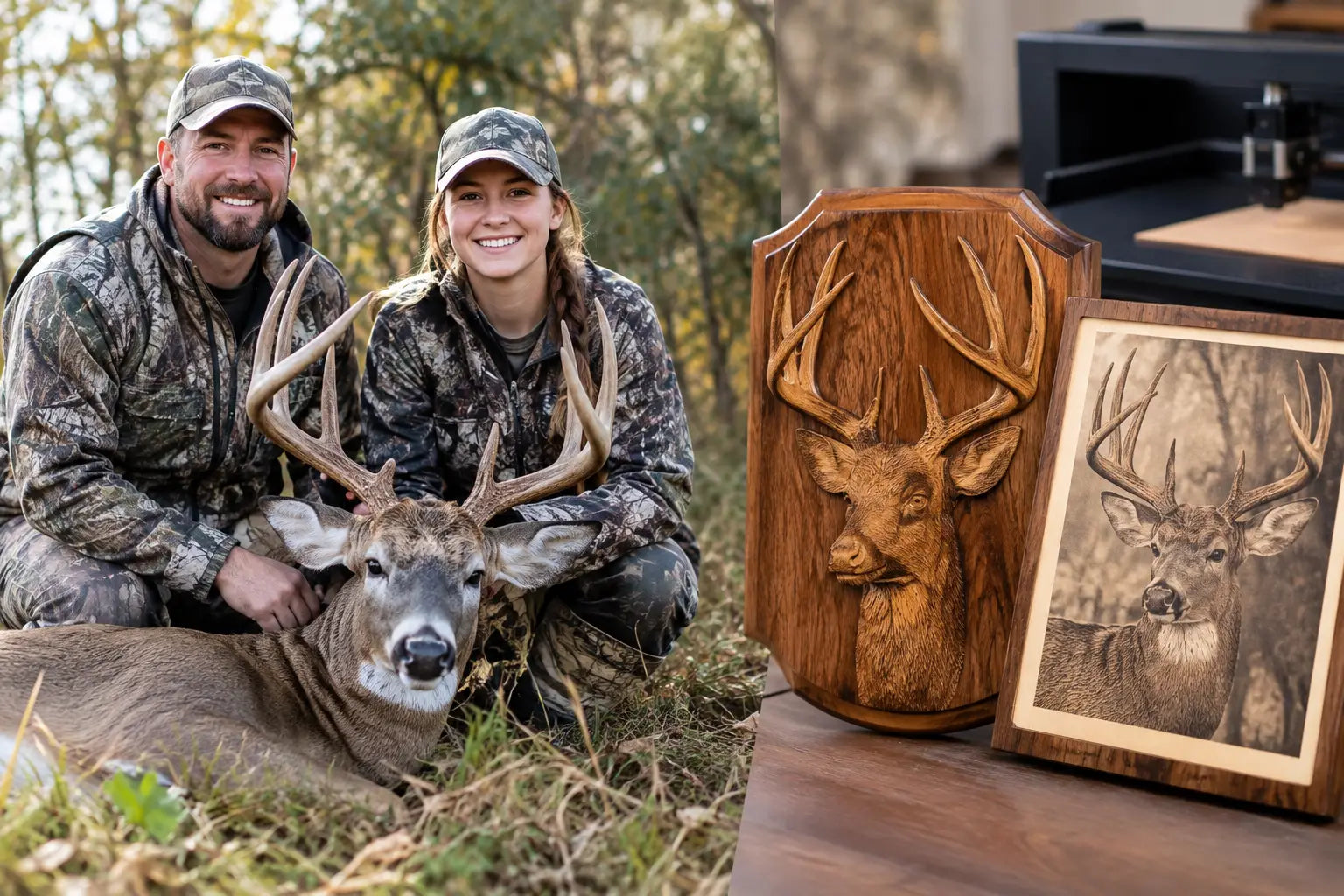Wood Engraving Versus Printing for Hunting Plaques