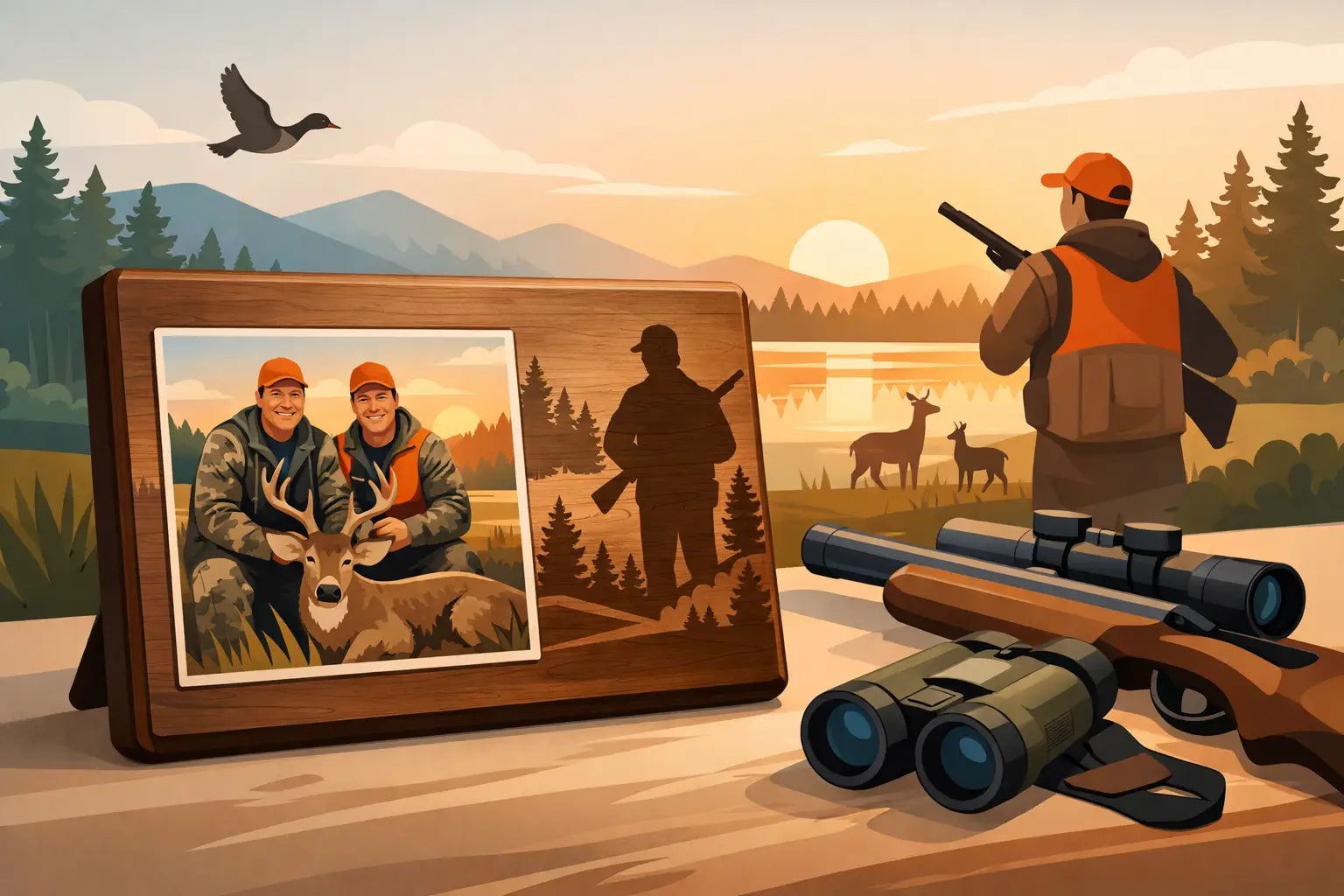 Memorial Photo Wood Plaque for Hunting Memories