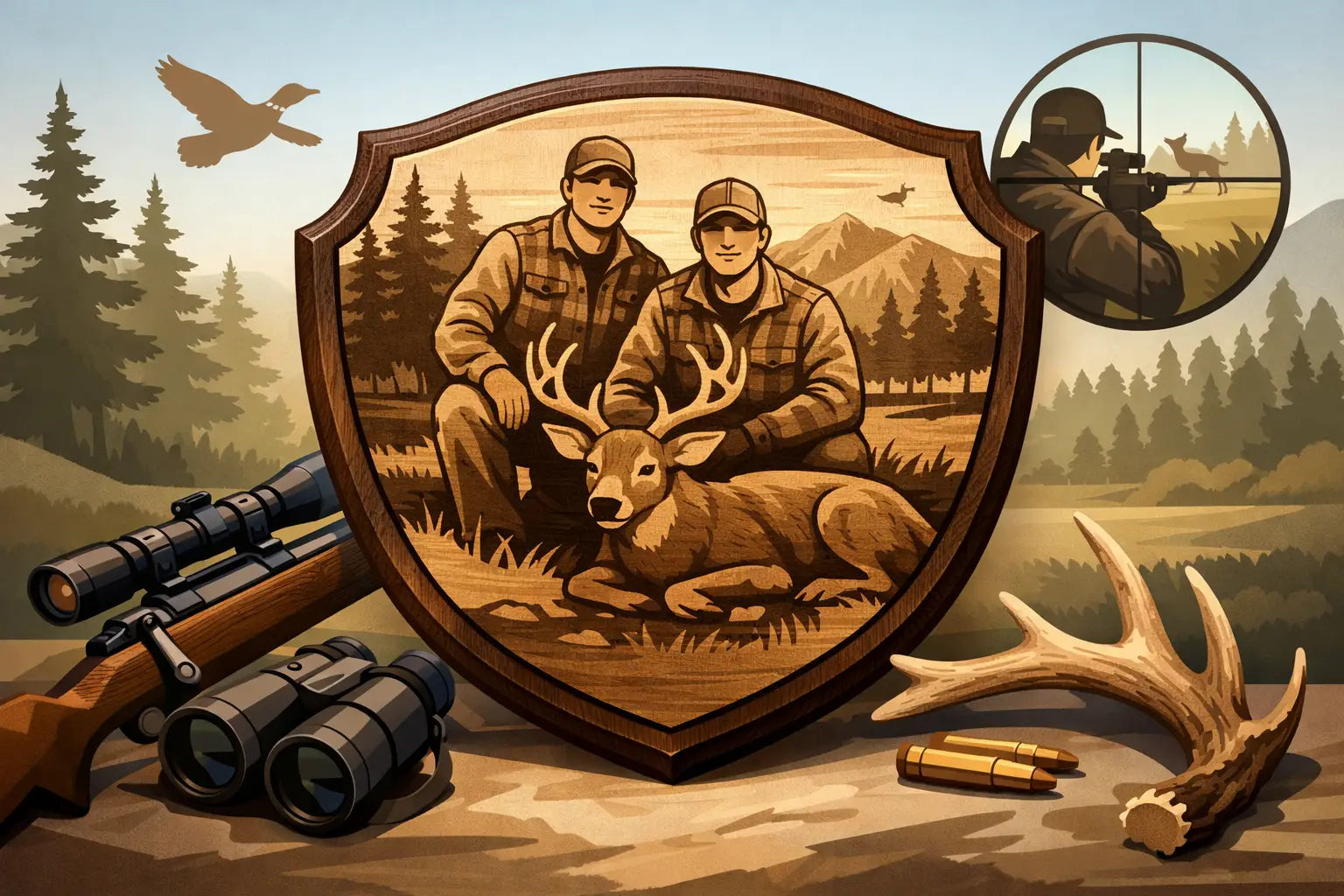 Wood Plaque From Photo for Hunting Memories