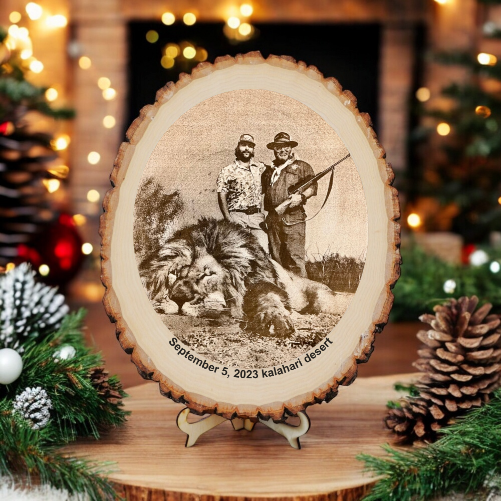 Laser Engraved Wood Plaque | Personalized Hunting Gift | Stand Included