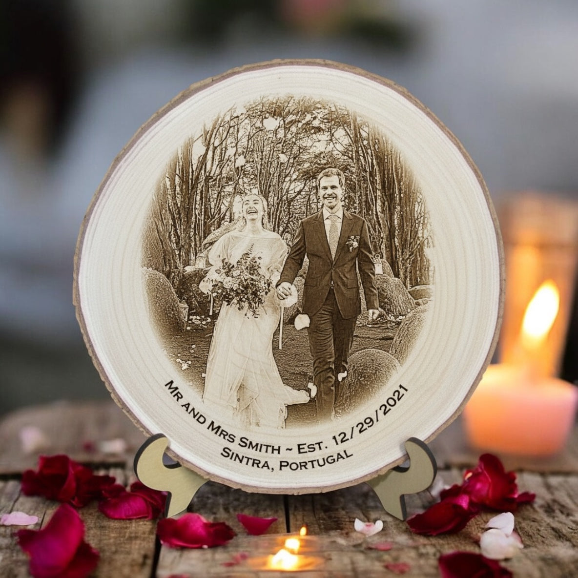 Laser Engraved Wood Plaque | Personalized Valentines Day Gift | Illustrative Edition