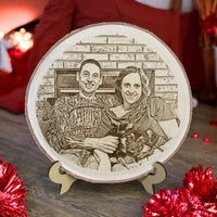 Thumbnail for Laser Engraved Wood Plaque | Personalized Valentines Day Gift | Illustrative Edition