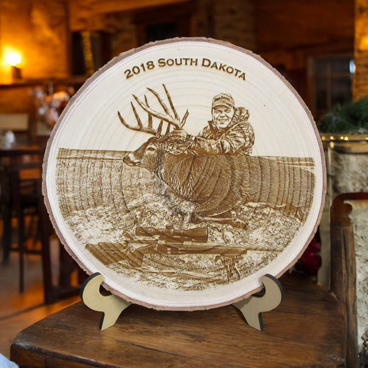[NEW] Laser Engraved Paulownia Wood Plaque | Personalized Hunting Gift | Illustrative Edition