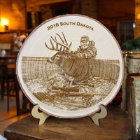Thumbnail for [NEW] Laser Engraved Paulownia Wood Plaque | Personalized Hunting Gift | Illustrative Edition