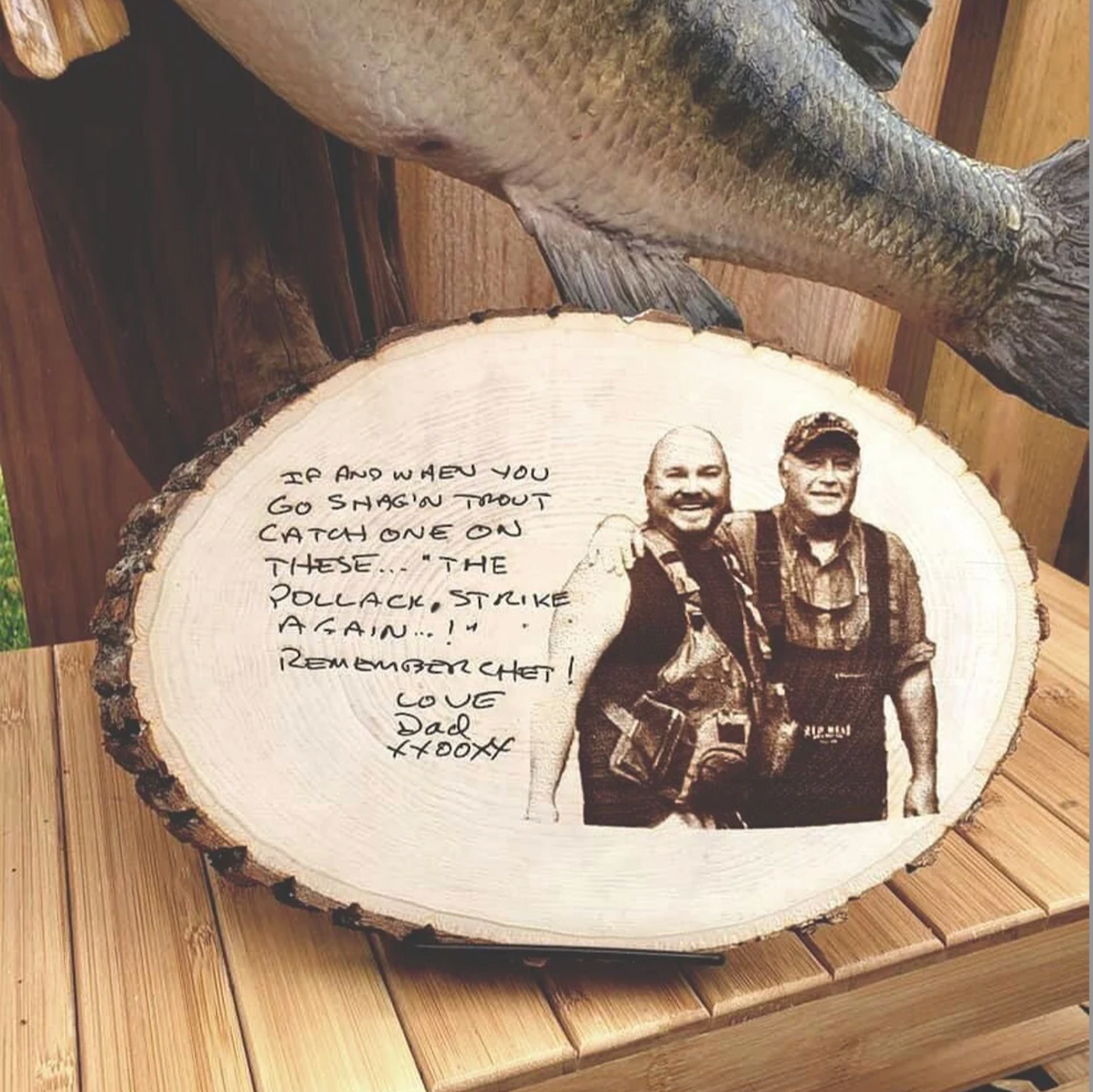 Laser Engraved Wood Plaque | Fisherman Gift