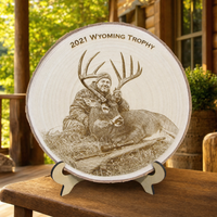 Thumbnail for [NEW] Laser Engraved Paulownia Wood Plaque | Personalized Hunting Gift | Illustrative Edition