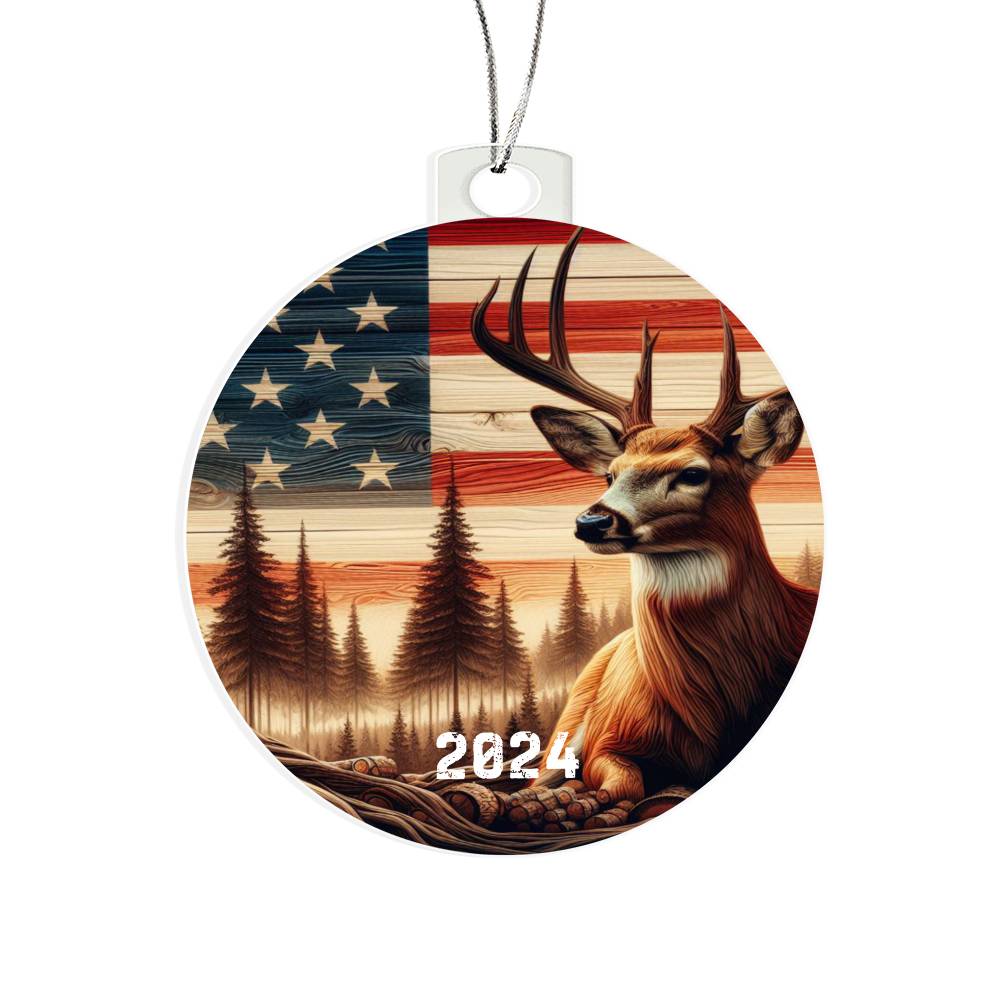 Patriotic Deer Ornament | Christmas Gift