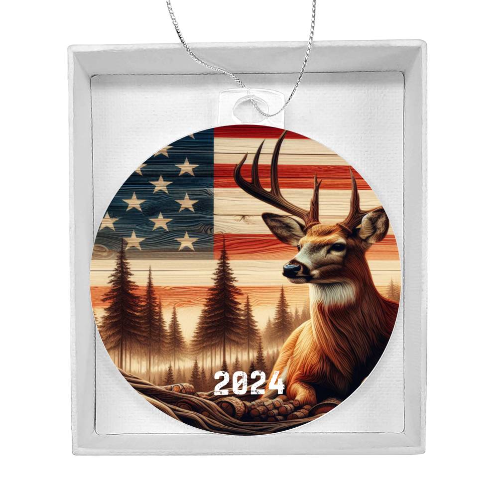 Patriotic Deer Ornament | Christmas Gift