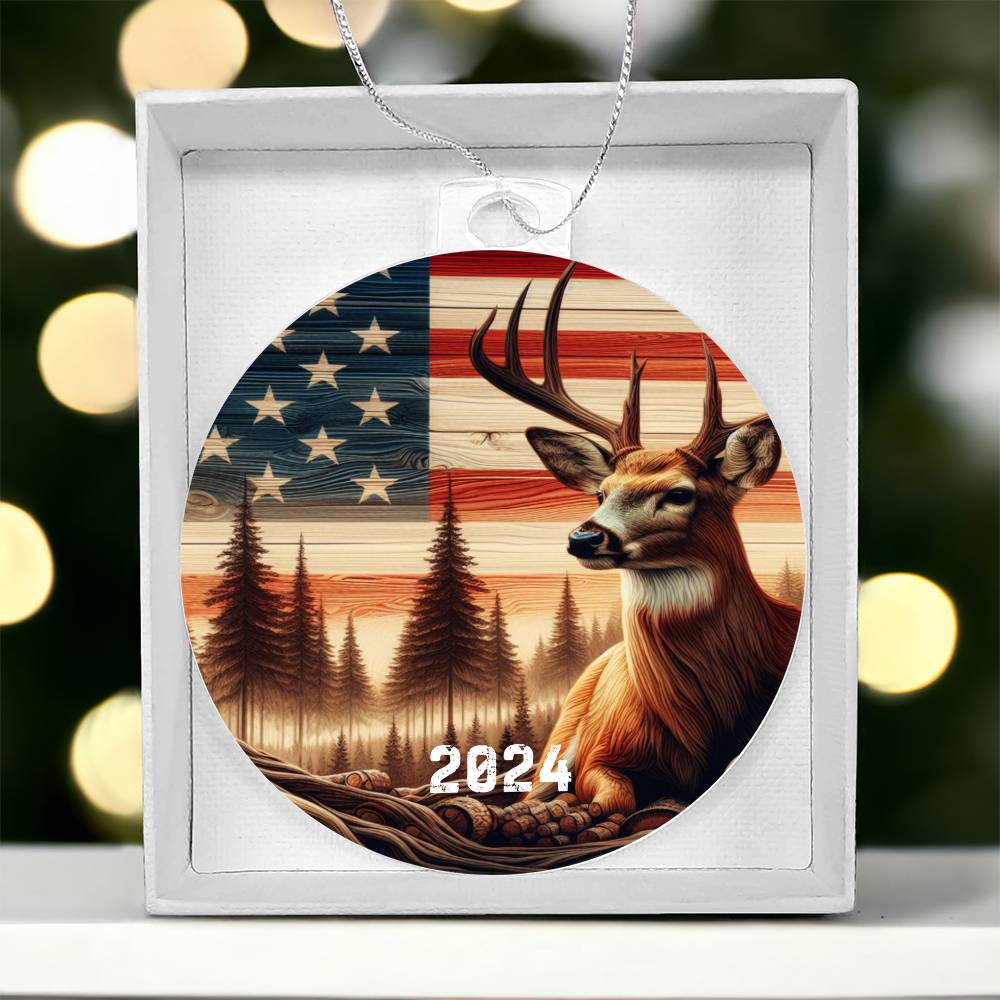 Patriotic Deer Ornament | Christmas Gift