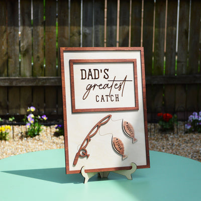 Dad's Greatest Catch Personalized Plaque Sign