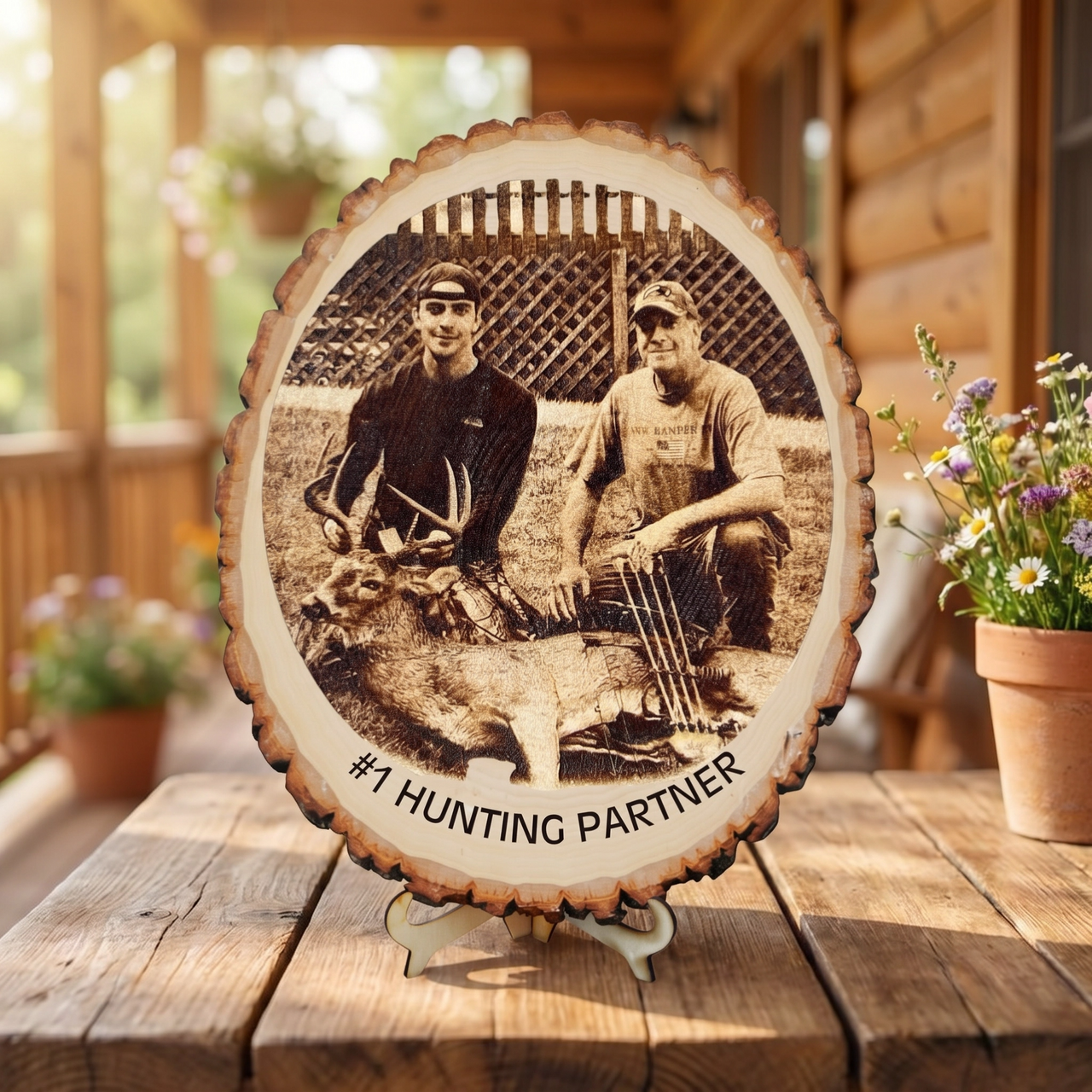 Laser Engraved Wood Plaque | Personalized Hunting Gift | Classic Bold Edition