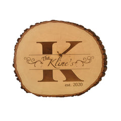 Monogram Live Edge Oval Sign - My Outdoor Dad
