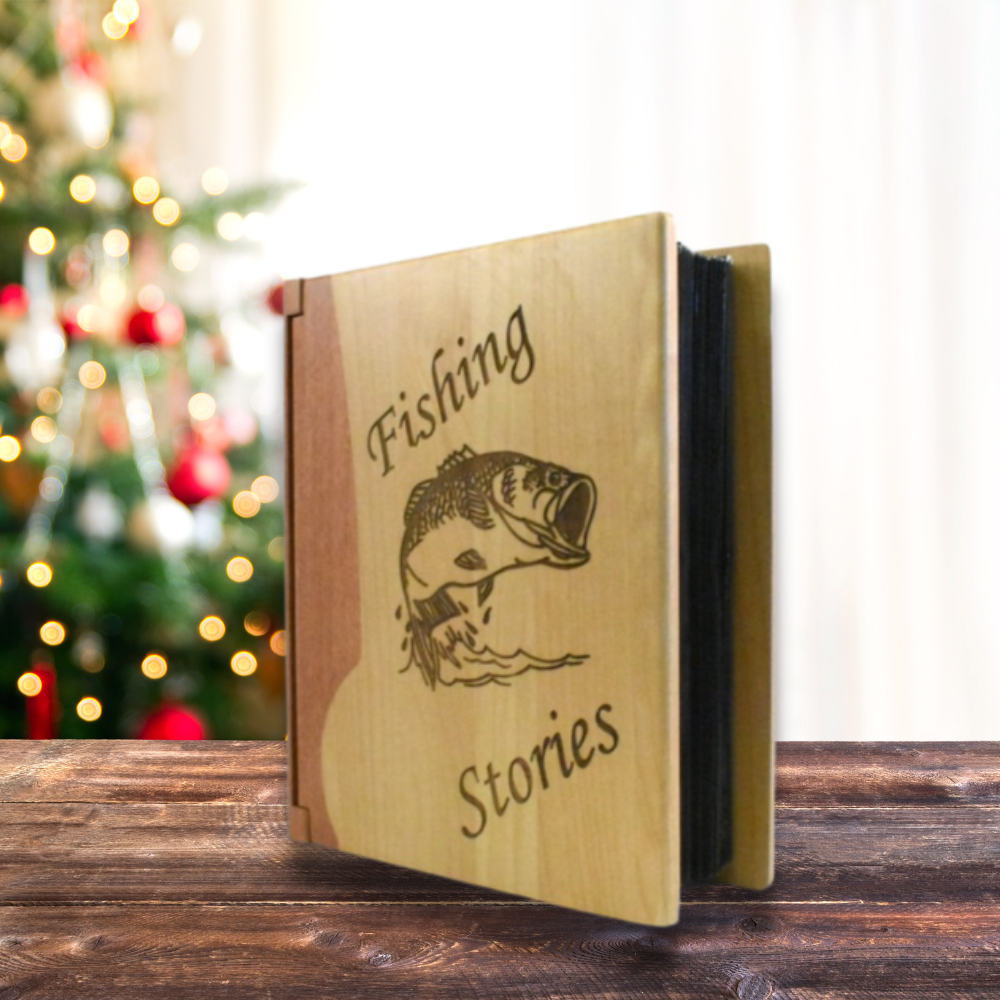 Engraved Photo Album - Fishing Stories - My Outdoor Dad