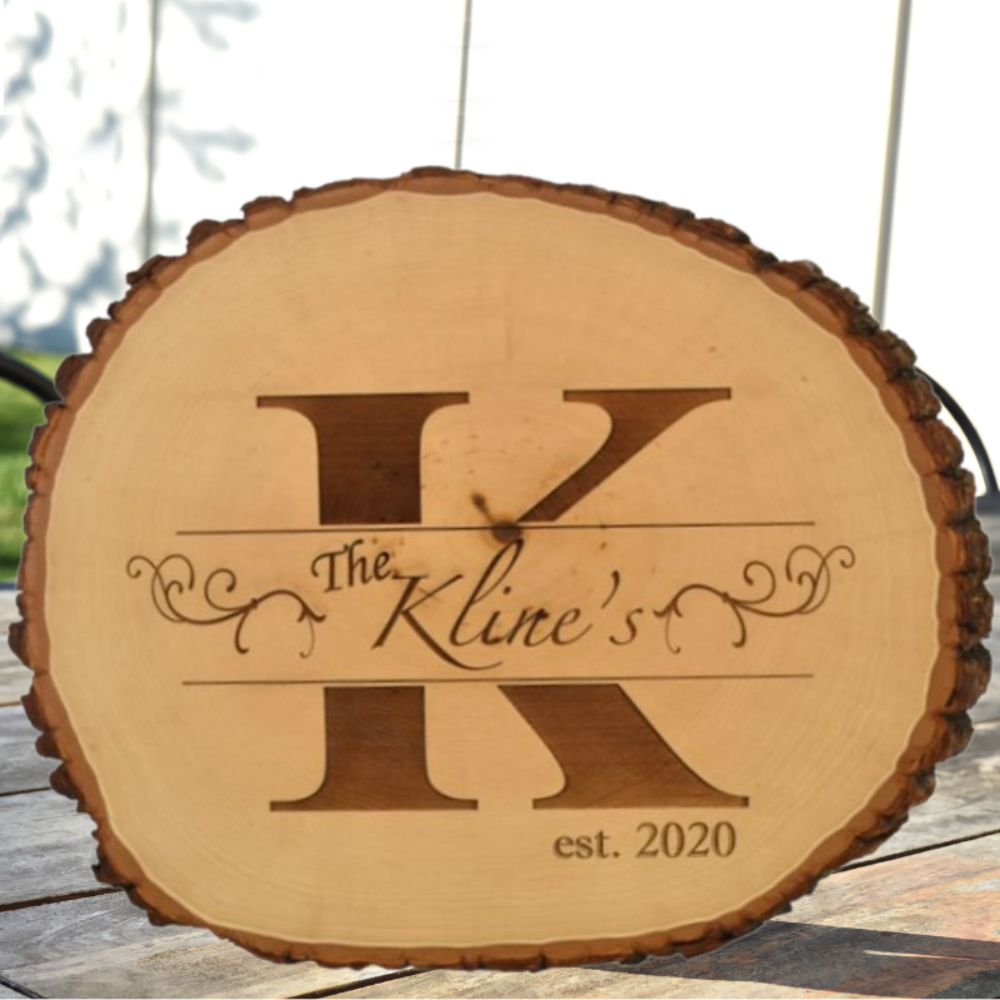 Monogram Live Edge Oval Sign - My Outdoor Dad