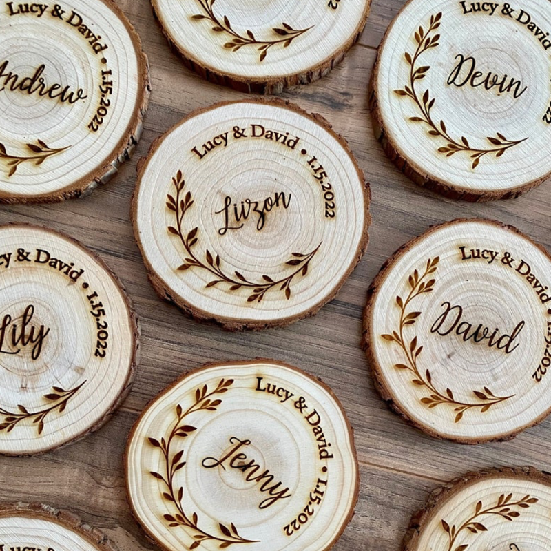 Custom Wood Slice Wedding Favors - My Outdoor Dad