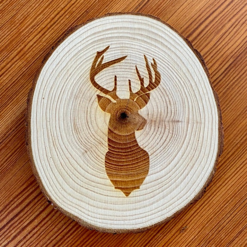 Deer Head Engraved Wood Coaster Set - My Outdoor Dad